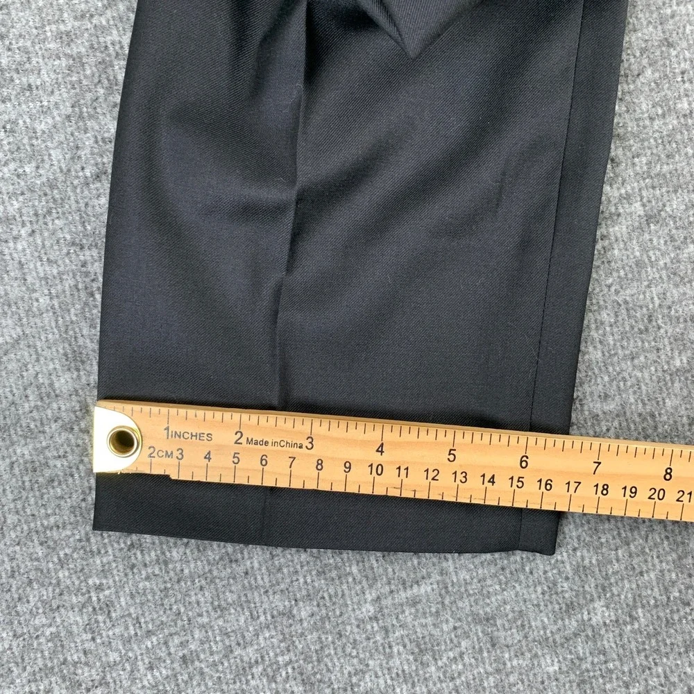 Isaia Napoli Dress Pants Men 30x29 Black Side Straps Trousers Silk Old Money
